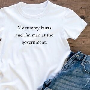 White Graphic Tee with Statement Print